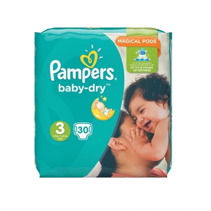 Pampers Baby Dry Midi Size 3 30S <br> Pack size: 4 x 30 <br> Product code: 382831