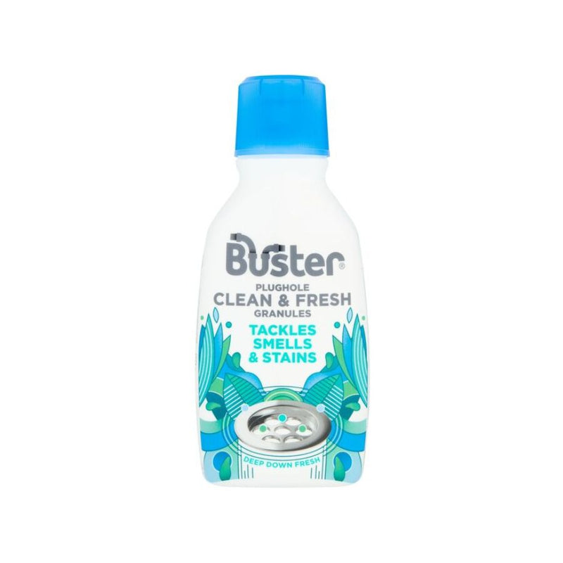 Buster Plughole Sanitiser Granules 300G <br> Pack size: 6 x 300g <br> Product code: 552003