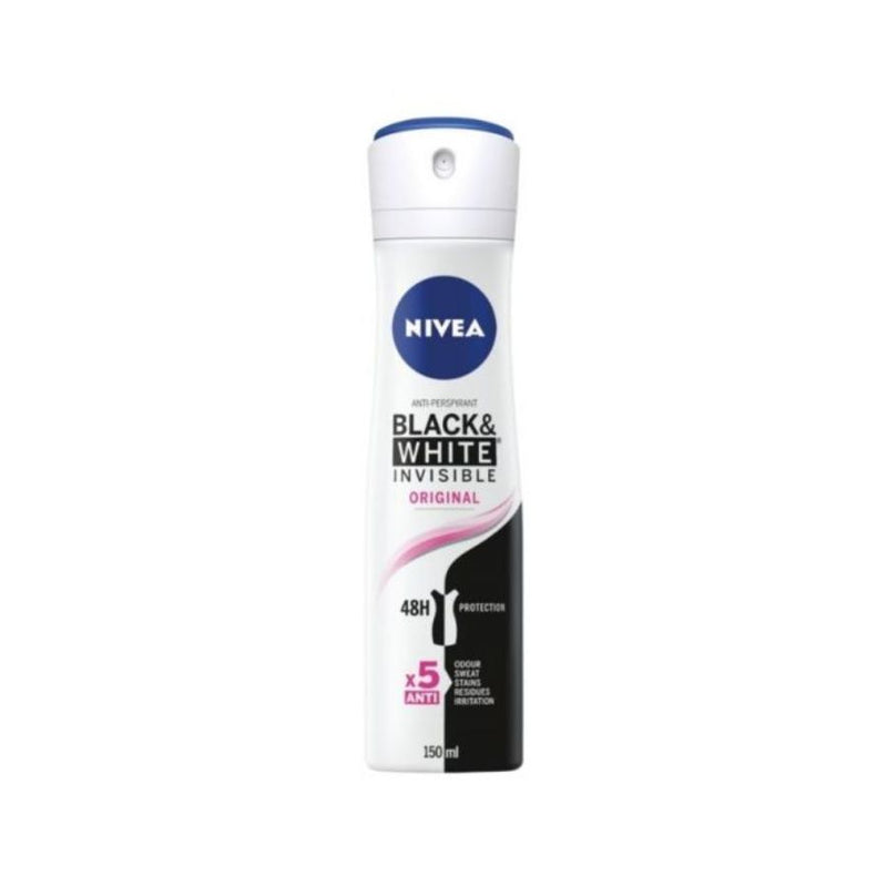 Nivea Female Deodorant Black & White 150Ml <br> Pack size: 6 x 150ml <br> Product code: 273899