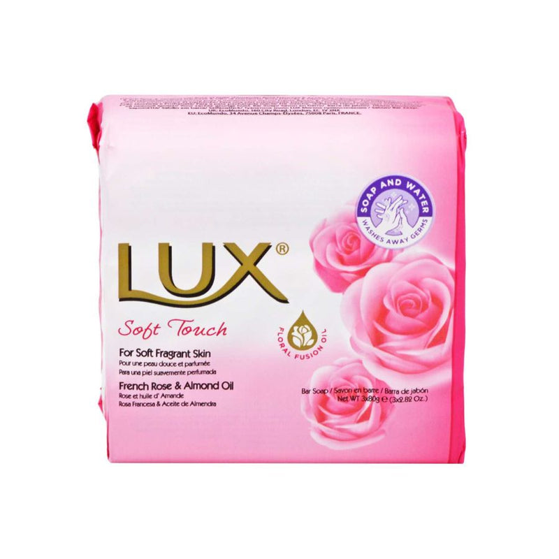 Lux Soap Soft Touch Triple Pack 80g <br> Pack size: 16 x 80g <br> Product code: 334346