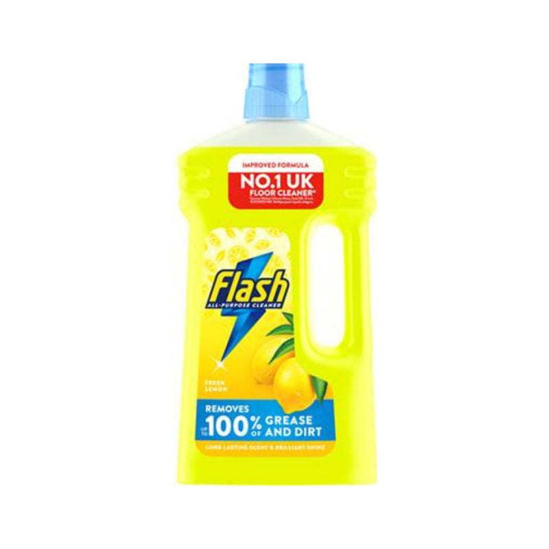 Flash All Purpose Liquid Lemon 1L <br> Pack size: 6 x 1L <br> Product code: 554376