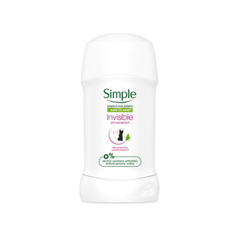 Simple Anti Perspirant Stick Invisible 40ml <br> Pack size: 6 x 40ml <br> Product code: 275046