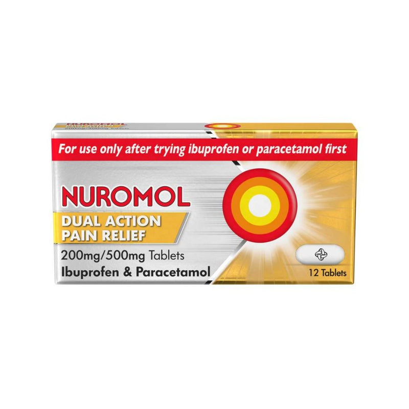 Nuromol Dual Action Pain Relief 200mg/500mg Ibuprofen & Paracetamol Tablets 12's <br> Pack size: 6 x 12's <br> Product code: 174827