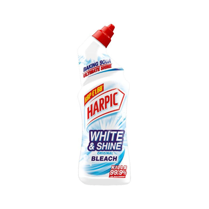 Harpic White & Shine Bleach 750ml PM£1.69 <br> Pack size: 12 x 750ml <br> Product code: 462502