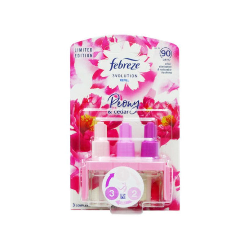 Febreze 3volution Refill Peony & Cedar 20ml <br> Pack size: 7 x 20ml <br> Product code: 541938