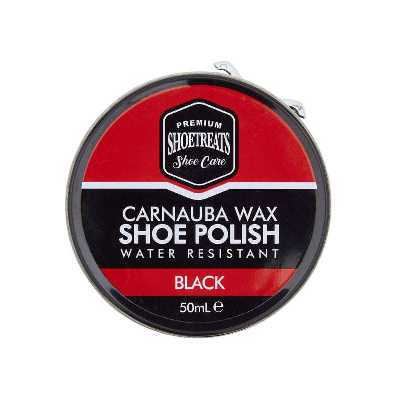 Shoe Treats Carnauba Wax Shoe Polish Water Resistant Black 50ml <br> Pack size: 12 x 50ml <br> Product code: 519960