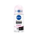 Nivea Female Roll On Black & White Invisible Clear 50ml <br> Pack size: 6 x 50ml <br> Product code: 273908