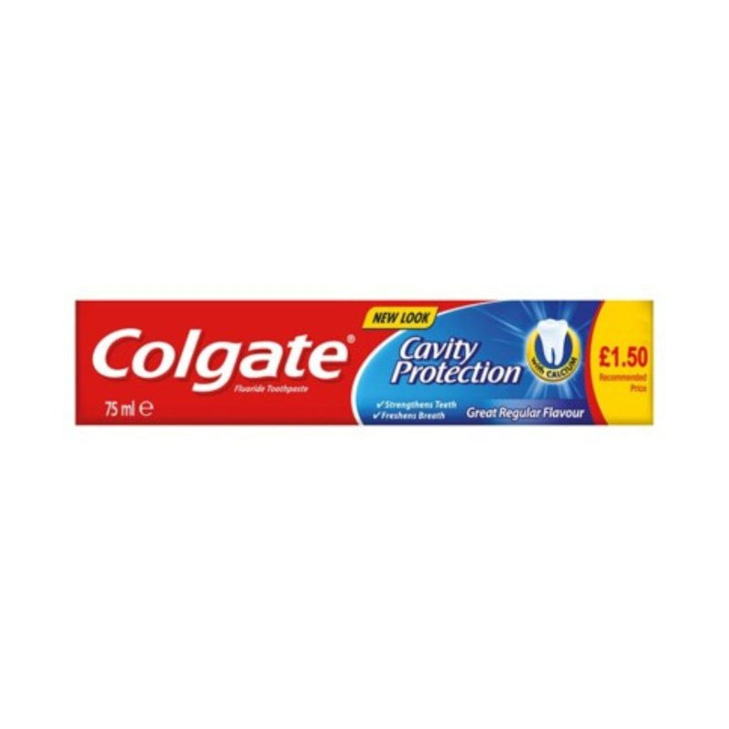 Colgate Toothpaste Cavity Protection 75ml PM£1.50 <br> Pack size: 6 x 75ml <br> Product code: 282859