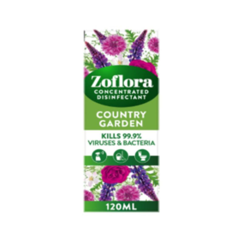 Zoflora Disinfectant Country Garden 120ml <br> Pack size: 12 x 120ml <br> Product code: 455511
