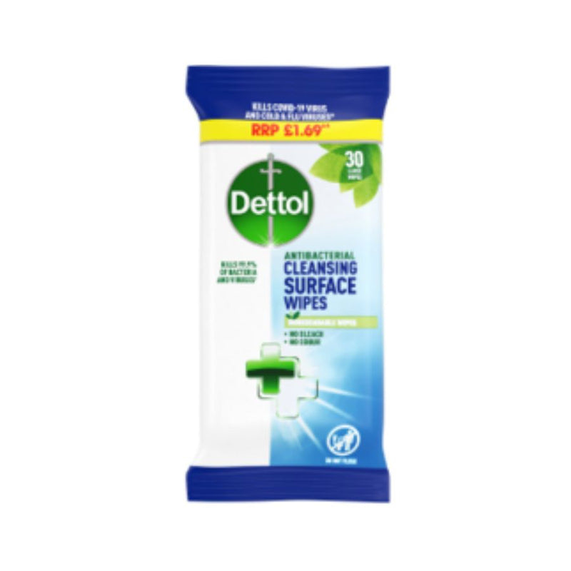 Dettol Bio Surface Wipes 30's  PM £1.69  <br> Pack Size: 12 x 30's <br> Product code: 553785