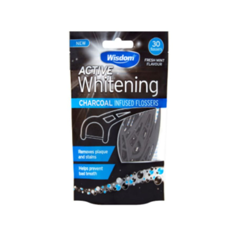 Wisdom Active Whitening Charcoal Floss <br> Pack size:12 x 1 <br> Product code: 304551