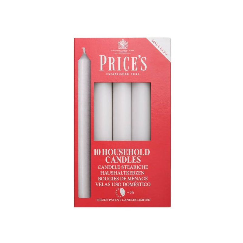 Prices Household Candles 10's <br> Pack size: 6 x 10's <br> Product code: 144251