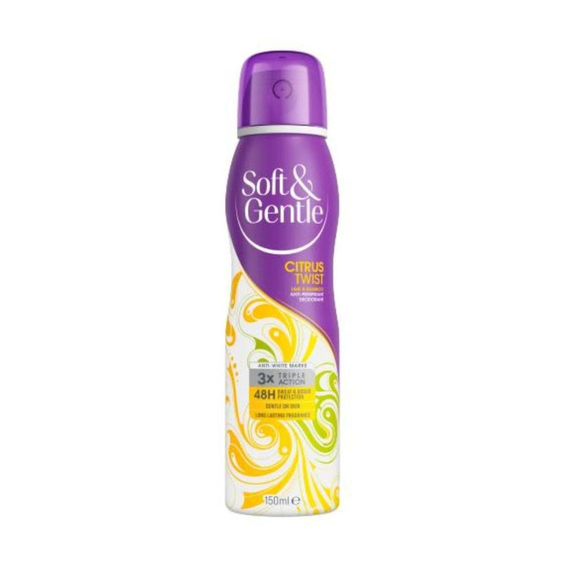 Soft & Gentle Anti-Perspirant Deodorant Spray Citrus Twist Lime& Bamboo 150ml<br> Pack size: 6 x 150ml <br> Product code: 275312
