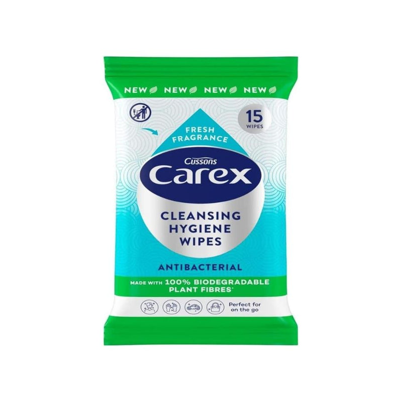 Carex Biodegradable Wipes 15s <br> Pack size: 10 x 15s <br> Product code: 332394