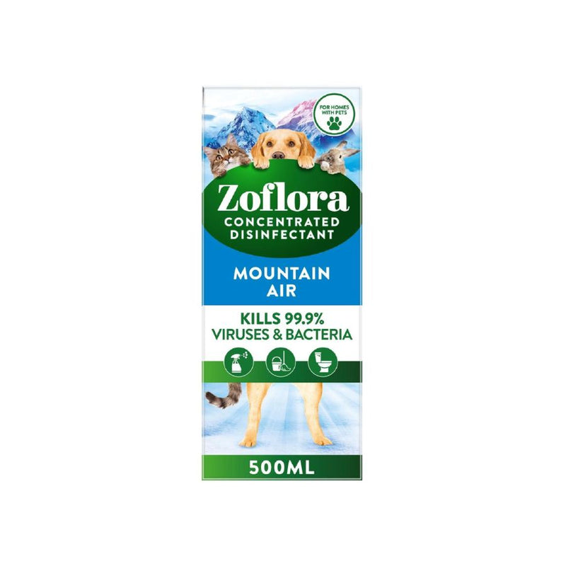 Zoflora Pet Odour Remover & Disinfectant Mountain Air 500ml <br> Pack size: 1 x 500ml <br> Product code: 455506