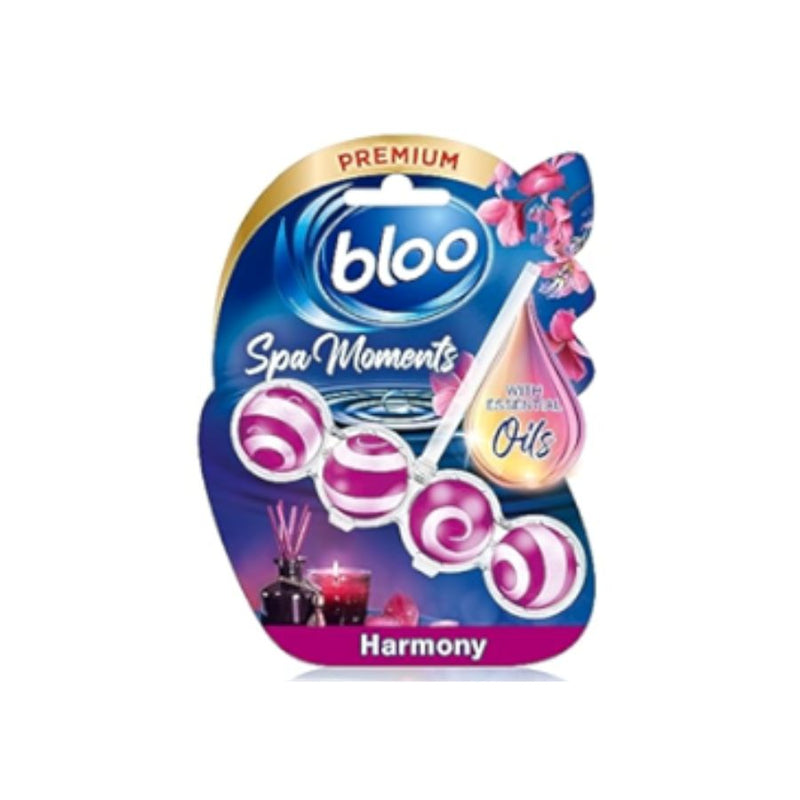 Bloo Spa Moments Harmony Toilet Rim Block 50g PM£1.85 <br> Pack size: 6 x 50g <br> Product code: 523072