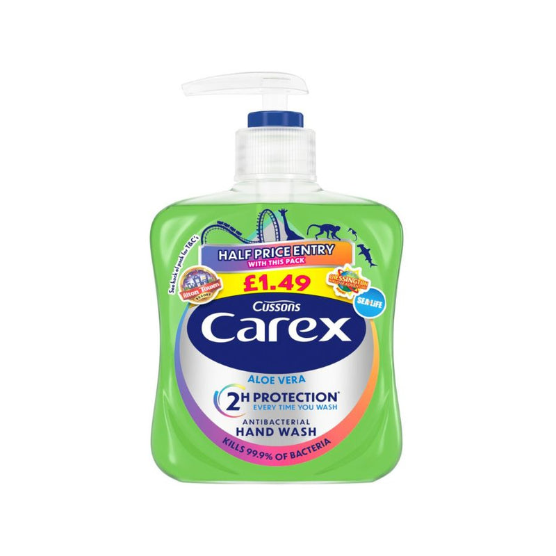 Carex Hand Wash Aloe Vera 250ml PM£1.49 <br> Pack size: 6 x 250ml <br> Product code: 332361