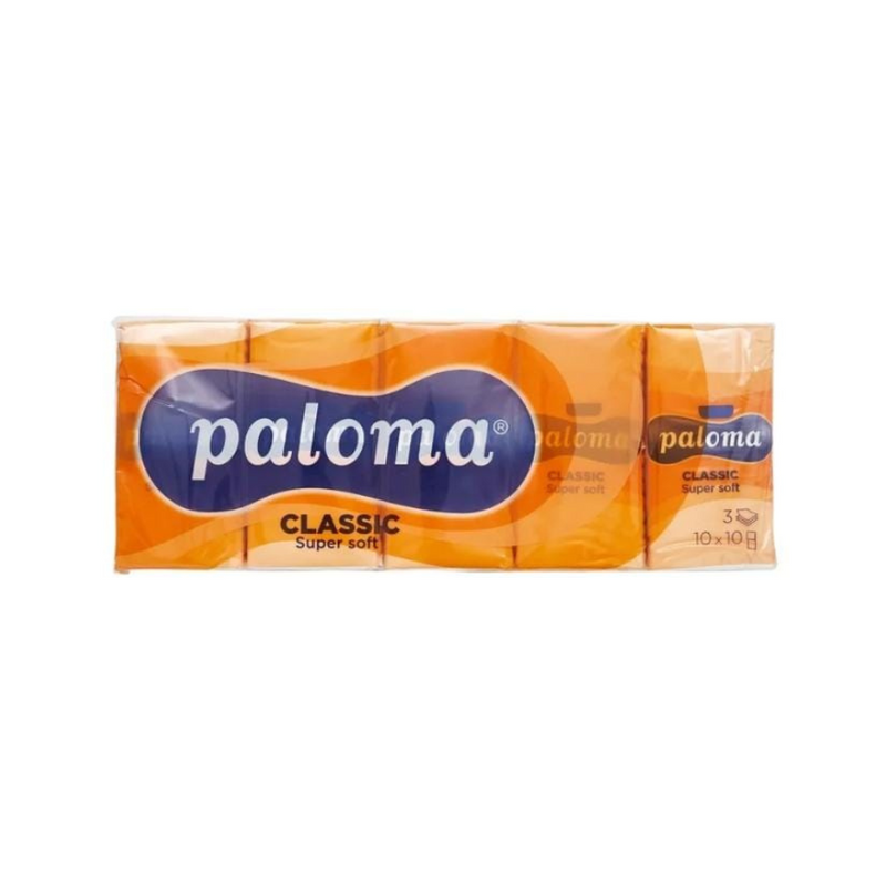 Paloma Pocket Tissues 10s <br> Pack size: 24 x 10's <br> Product code: 423212