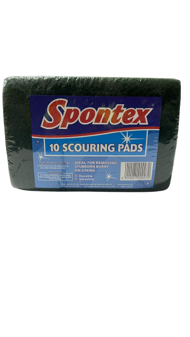 Spontex Scouring Pads 10's <br> Pack size: 1 x 10's <br> Product code: 496847