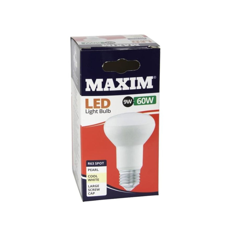 Maxim 9W=60W Led R63 ES Pearl Cool White <br> Pack size: 10 x 1 <br> Product code: 533043