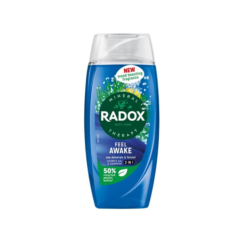 Radox 2 in 1 Men Shower Gel Feel Awake 225ml <br> Pack size: 6 x 225ml <br> Product code: 316616