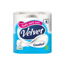 Velvet Comfort Toilet Roll 4'S White <br> Pack size: 6 x 4's <br> Product code: 423203
