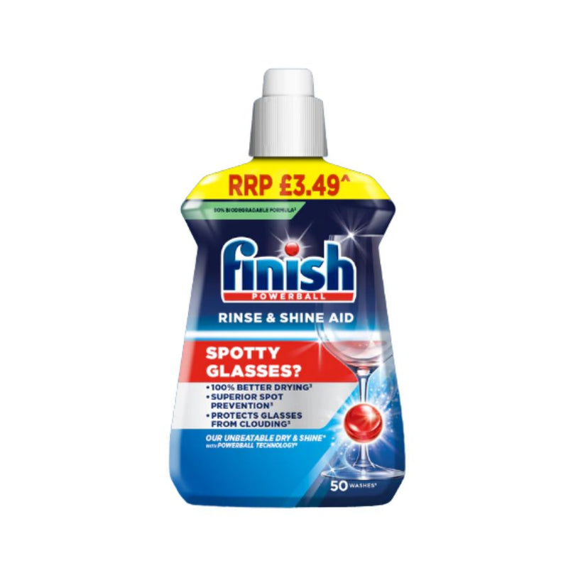 Finish Rinse Aid 250ml Pm £3.49 <br> Pack size: 6 x 250ml <br> Product code: 472882