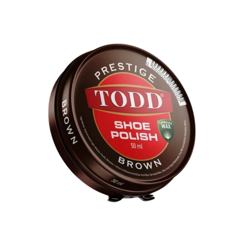 Todd Prestige Shoe Polish Brown 50ml <br> Pack size: 12 x 50ml <br> Product code: 515956