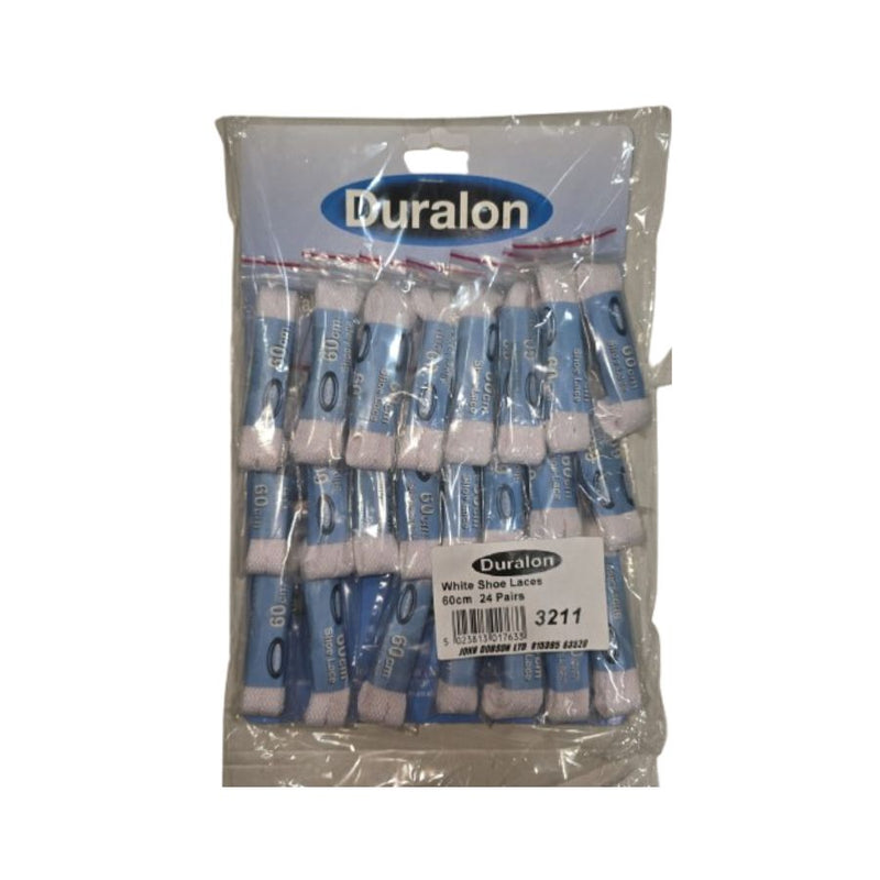 Duralon Shoe Laces White <br> Pack size: 24 x 1 <br> Product code: 516100