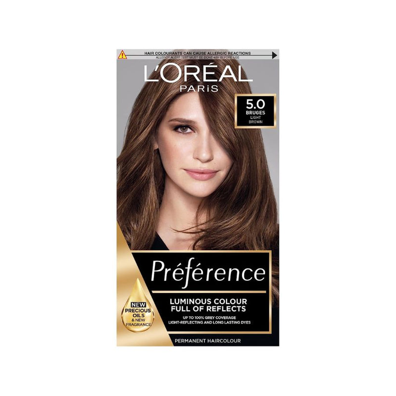 L'Oreal Paris Permanent Hair Dye 5.0 Bruges Light Brown <br> Pack size: 3 x 1 <br> Product code: 204810