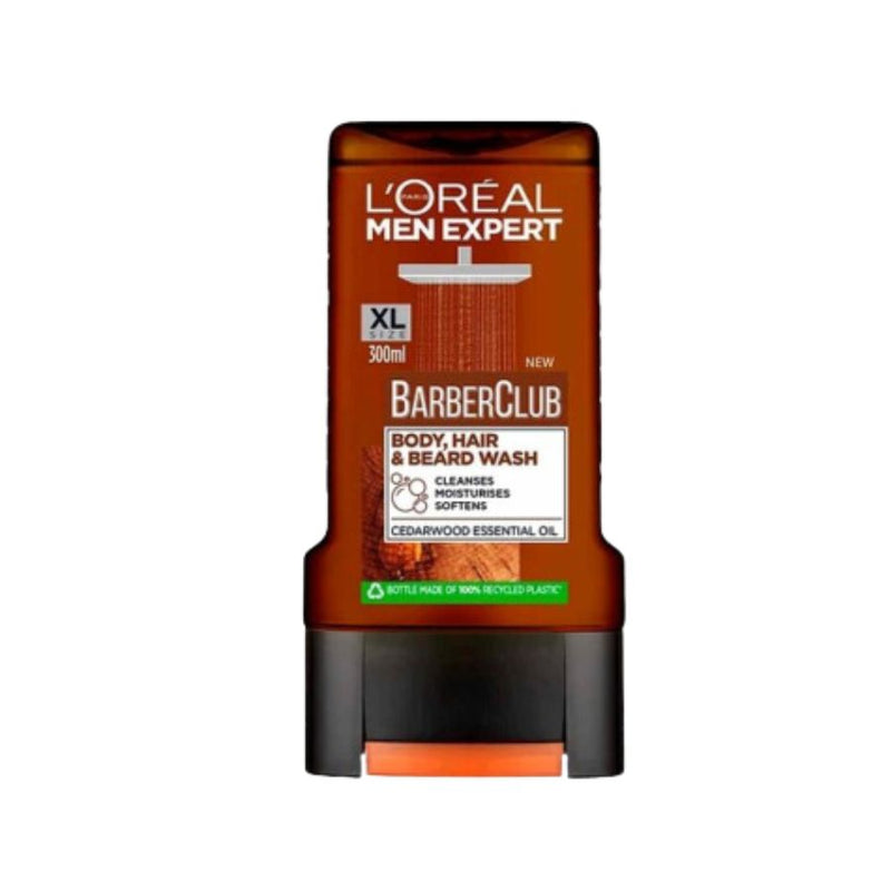 L'Oreal Mens Expert Shower Gel Barber Club, Body, Hair, Beard Wash 300ml<br> Pack size: 6 x 300ml <br> Product code: 312904