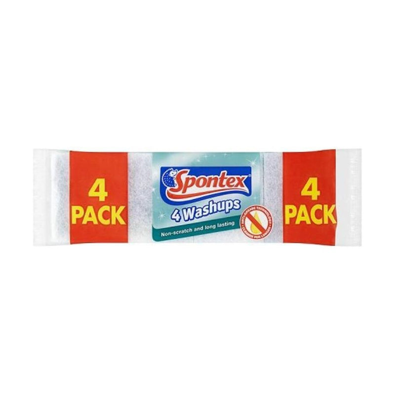 Pack Spontex Spontex Washups Scourer Non Scratch Sponge 4's EAN 3384126080021 Pack ...
