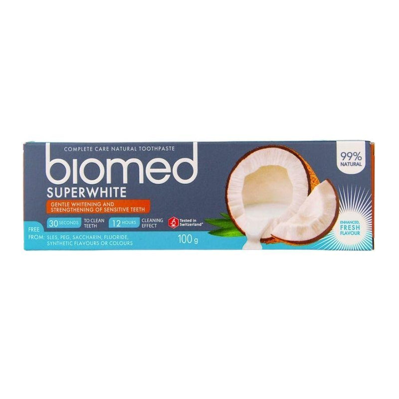 Biomed Toothpaste Natural Superwhite 75ml <br> Pack size: 6 x 75ml<br> Product code: 281606