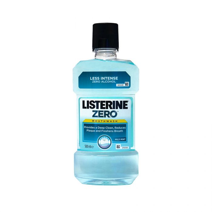 Listerine Zero Alcohol Mouthwash Mild Mint 500Ml <br> Pack size: 6 x 500ml <br> Product code: 298466