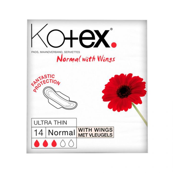 Kotex Ultra Normal + Wings 14's <br> Pack size: 12 x 14's <br> Product code: 343902