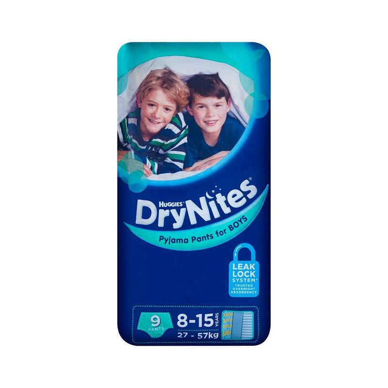Huggies Dry Nites Boy 8To15 Yrs <br> Pack Size: 3 x 9s <br> Product code: 382711
