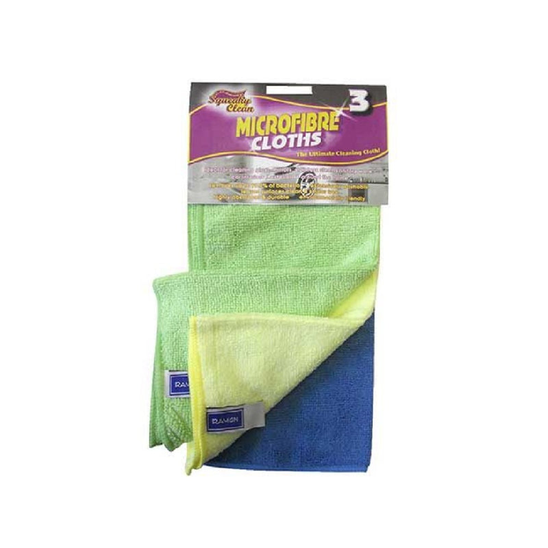 Squeaky Clean Microfibre Cloth 3'S <br> Pack size: 5 x 3s <br> Product code: 491963