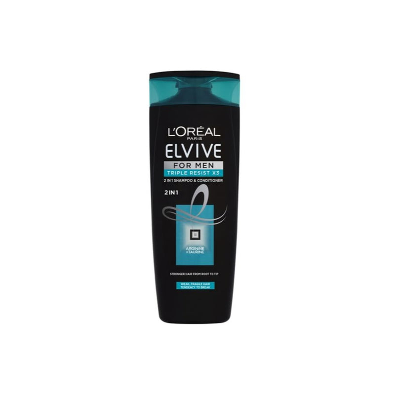 L'Oreal Elvive Mens 2in1 Shampoo Triple Resist 400ml <br> Pack size: 6 x 400ml <br> Product code: 172679