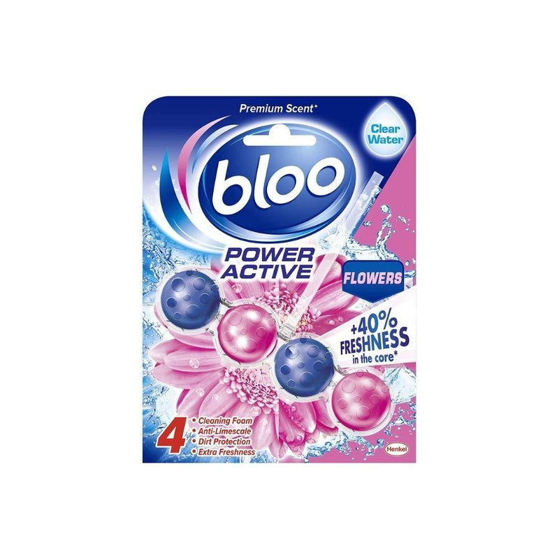 Bloo Power Active Toilet Rim Block Flower 50g <br> Pack size: 6 x 50g <br> Product code: 523053