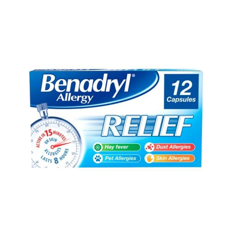 Benadryl Allergy Relief 12's <br> Pack size: 6 x 12's <br> Product code: 121350