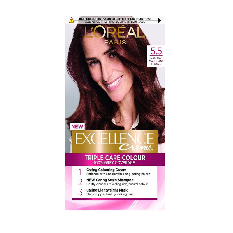 L'Oreal Excellence Mahogany Brown 5.5 <br> Pack size: 3 x 1 <br> Product code: 201880