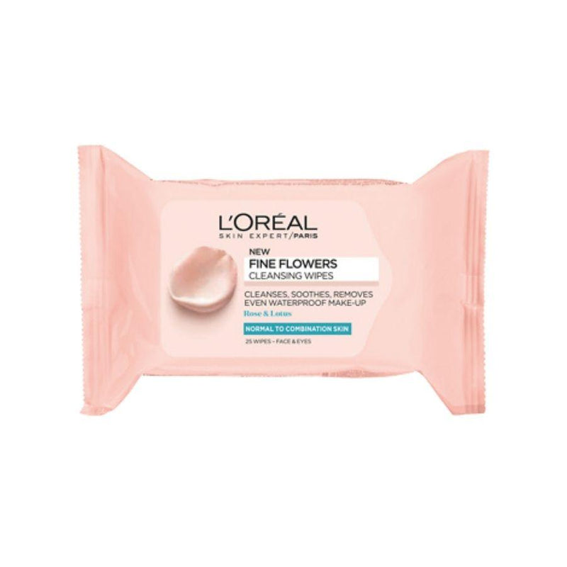 L'oreal Paris Fine Flowers Normal Skin Cleansing Face Wipes <br> Pack size: 6 x 25's <br> Product code: 225990