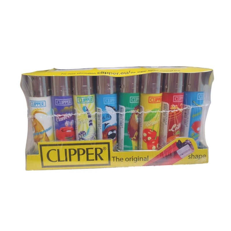 Clipper Lighters Assorted Designs <br> Pack size: 40 x 1 <br> Product code: 146110