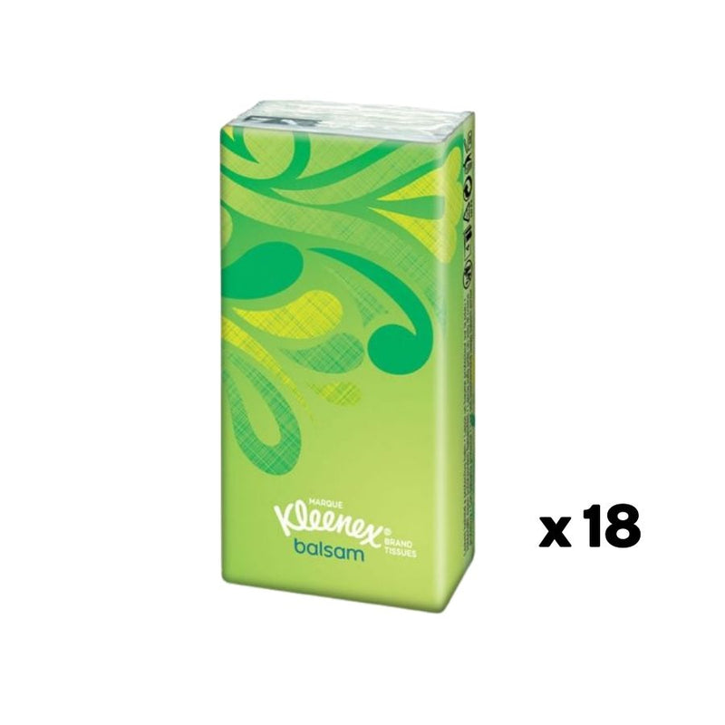 Kleenex Balsam Pocket Tissues <br> Pack size: 18 x 1 <br> Product code: 422552