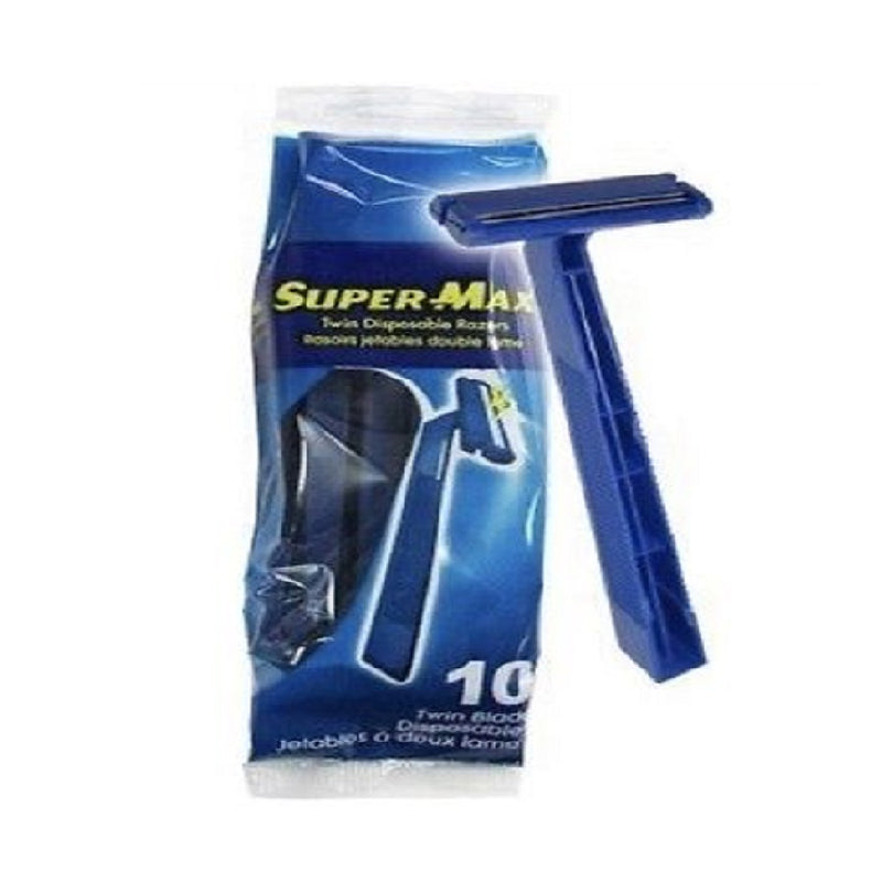 Super Max Twin Blade Dispos Razor 10'S <br> Pack size: 36 x 10s <br> Product code: 252354