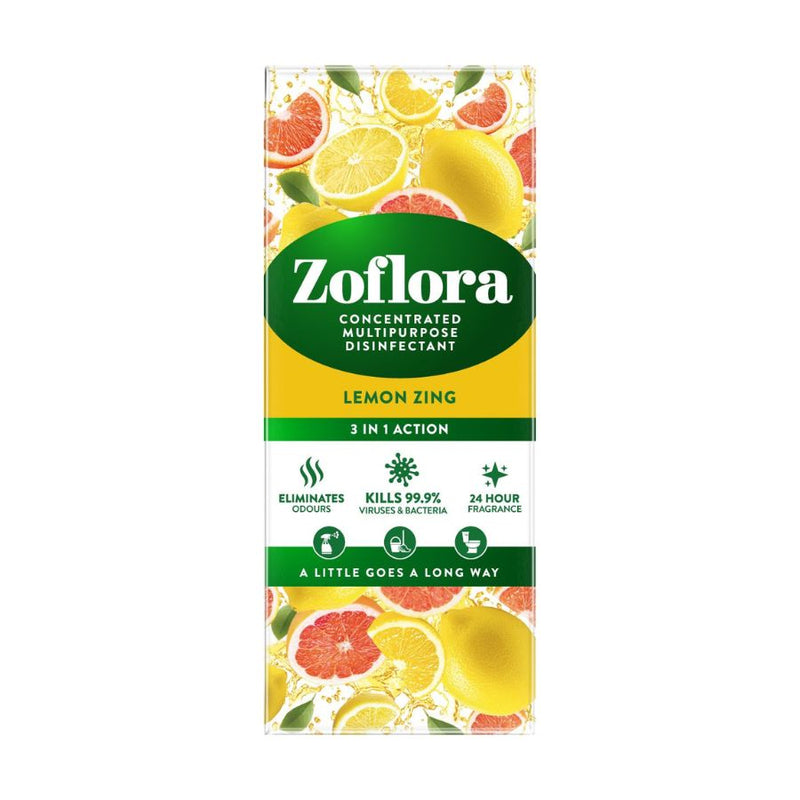 Zoflora Disinfectant Lemon Zing 500ml <br> Pack size: 1 x 500ml <br> Product code: 455520
