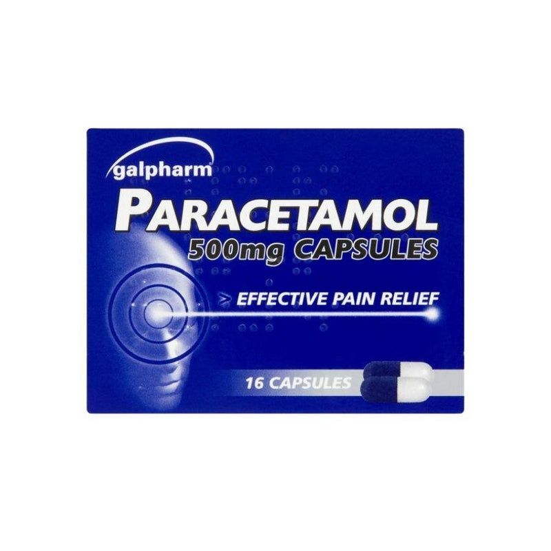 Galpharm Paracetamol Capsules 500mg 16's <br> Pack size: 10 x 16's <br> Product code: 176054