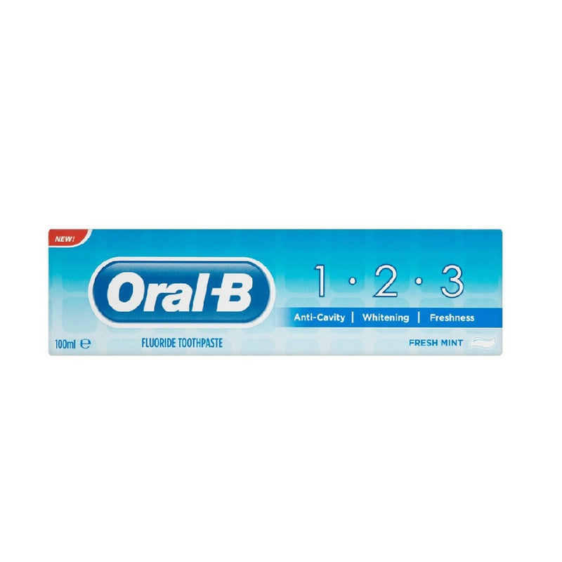 Oral B Toothpaste 100Ml 1. 2. 3. <br> Pack size: 12 x 100ml <br> Product code: 285760