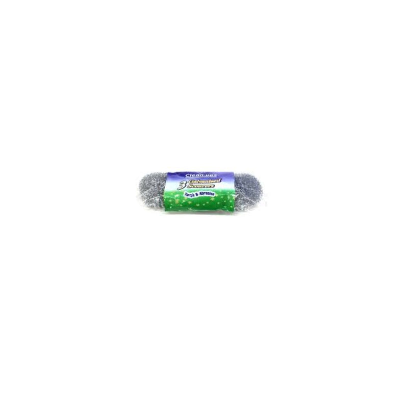 Clean-Ups Galvanised Scourers 3s <br> Pack size: 10 x 3s <br> Product code: 495602