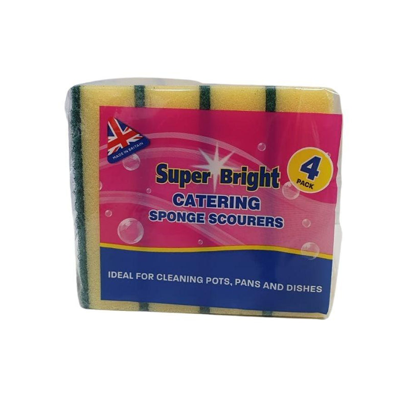 Superbright Catering Sponge Scourers 4's <br> Pack size: 12 x 4's <br> Product code: 493553